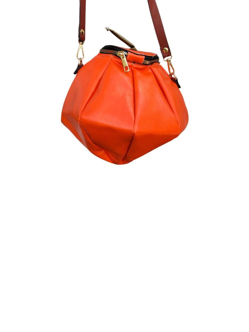 Mesa Dreams Pumpkin Crossbody Bag Faux Leather Adjtbl Strap Halloween Orange Yel - Picture 9 of 10